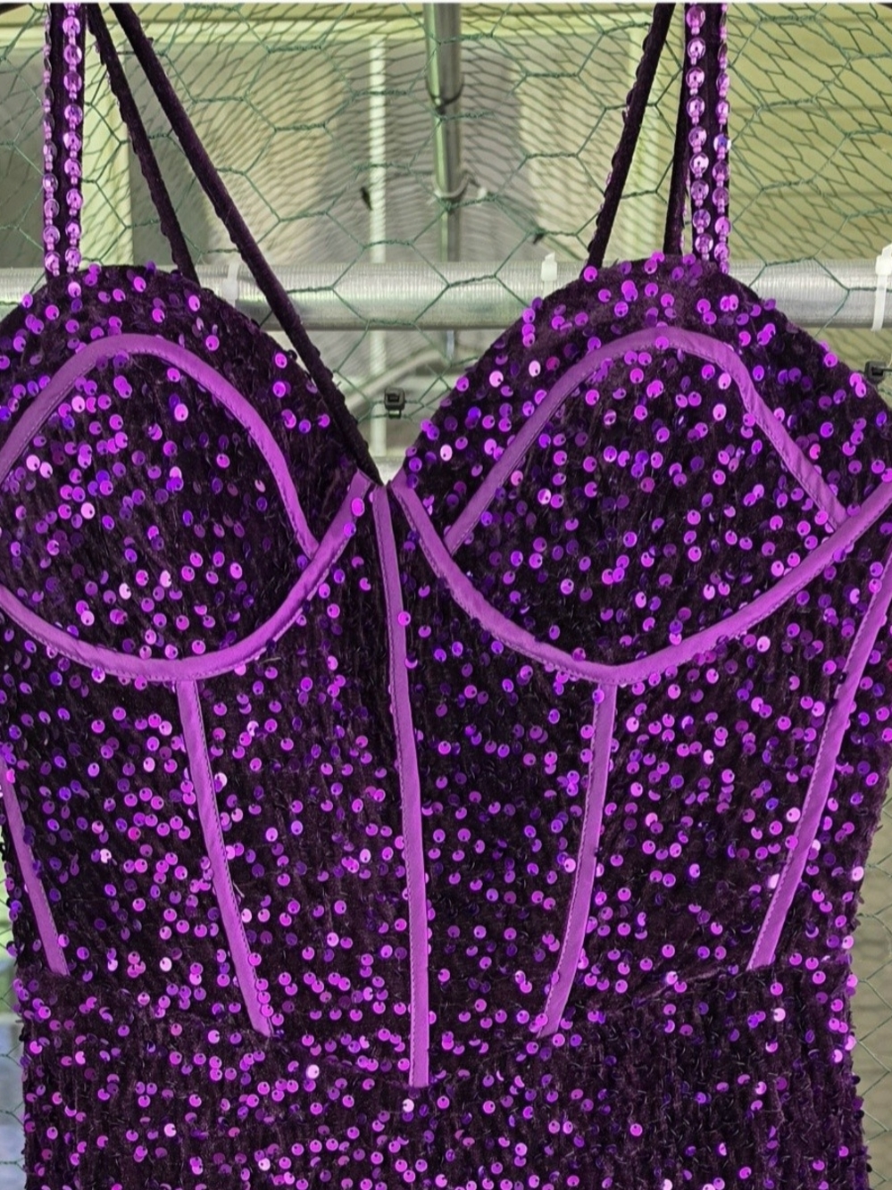 Purple Sequin Maxi Dress